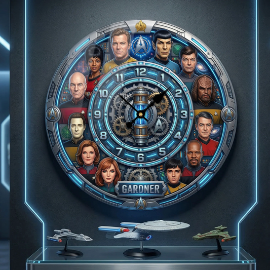 SaTr Galaxy Characters - Personalized Hanging Wall Clock - Gift For Family, Movie Fans NL122 