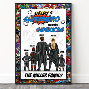 Super Hero Every Super Family Needs Sidekicks, Personalized Canvas Print - CL02 PT