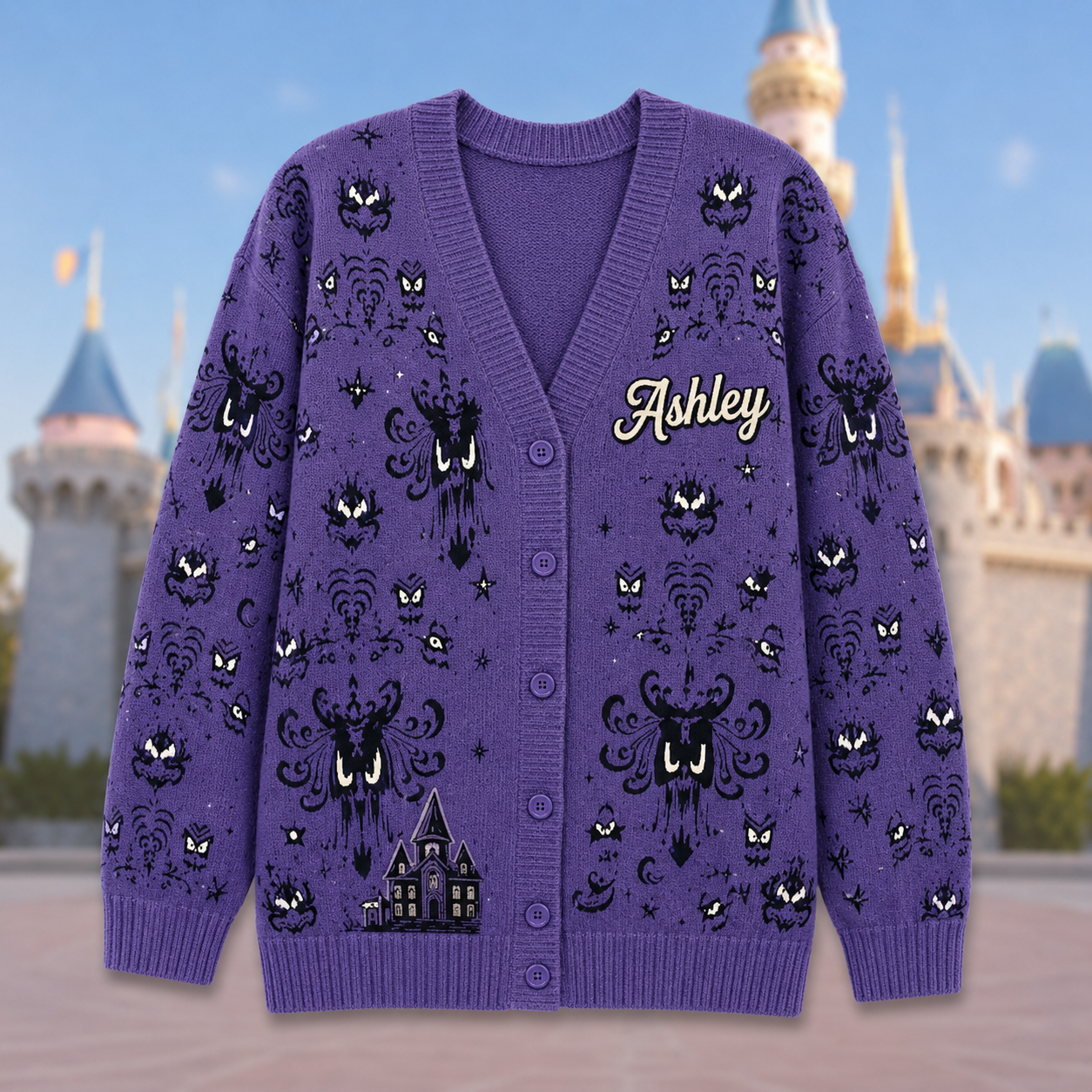 Haunted House Spooky Halloween - Personalized Cardigan