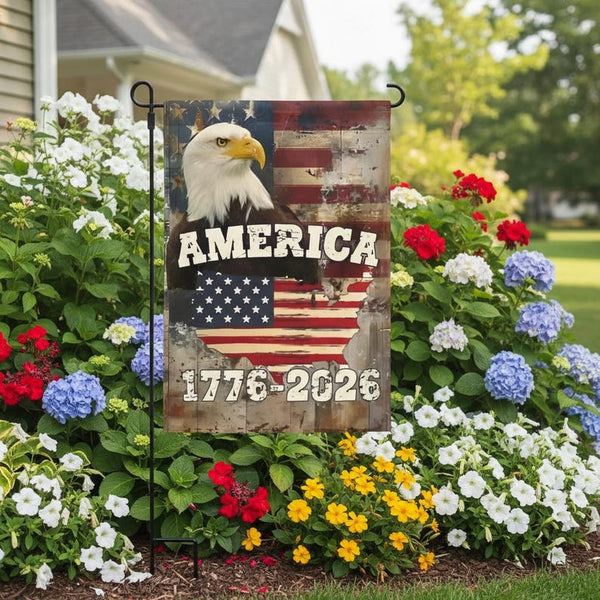 Rustic Americana 250th Anniversary Eagle Flag -  Gift For Patriotic, Veterans | HN02