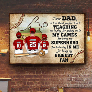 Dear Dad, Thank You For Being My Biggest Fan - Gift For Dad - Personalized Canvas Poster - SPCL01 NA94