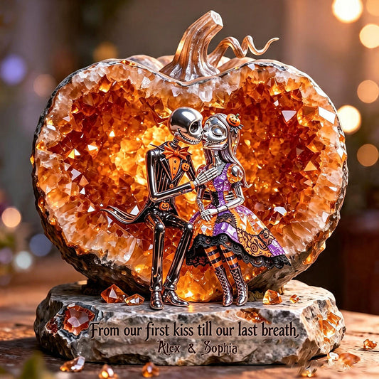 Gothic Skeleton Couple Eternal Love, Anniversary Gift For Couple - Personalized Acrylic Plaque