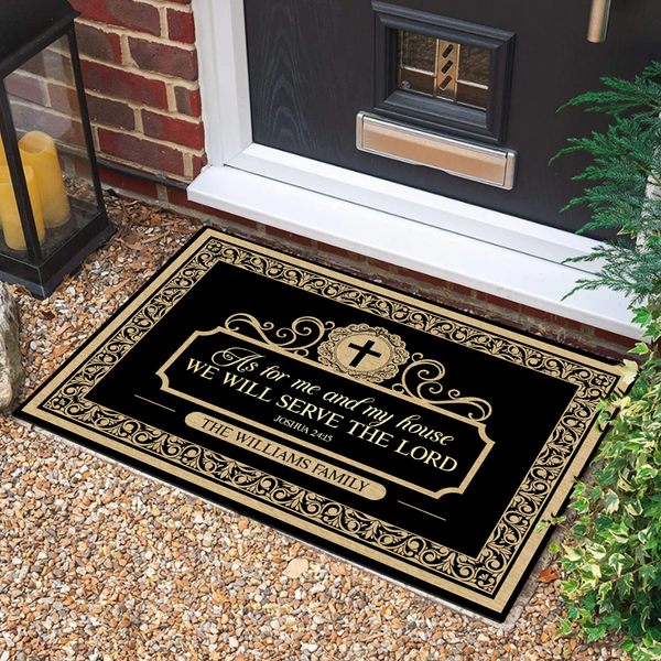 As For Me And My House We Will Serve The Lord - Personalized Doormat TD118