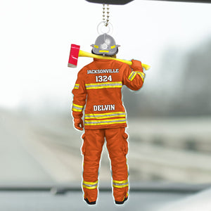 Firefighter Uniform - Gift For Firefighters - Personalized Car Hanging Ornament NA94