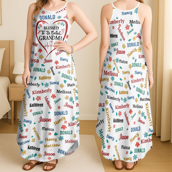 Blessed To Be Called Grandma Colorful - Personalized Maxi Dress