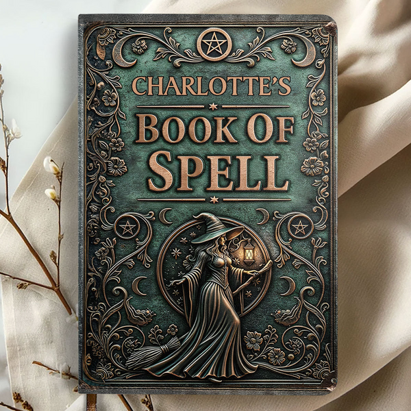 Book Of Spell - Personalized Leather Cover Notebook - Gift For Book Lovers, Readers HH01