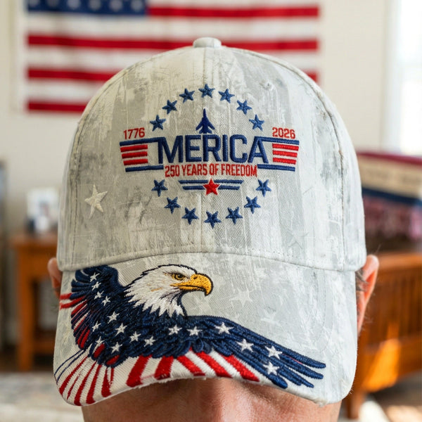 MERICA 250th Anniversary Patriotic Eagle - Personalized Classic Cap - Gifts For Patriots
