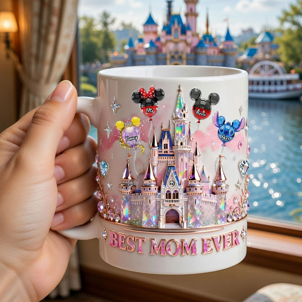 DSNY Best Mom Ever In Magic Castle - Personalized Coffee Mug - Gift For Mother's Day