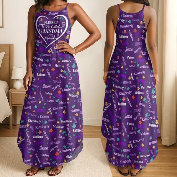 Blessed To Be Called Grandma - Personalized Maxi Dress - Gift For Grandma, Mama HD95