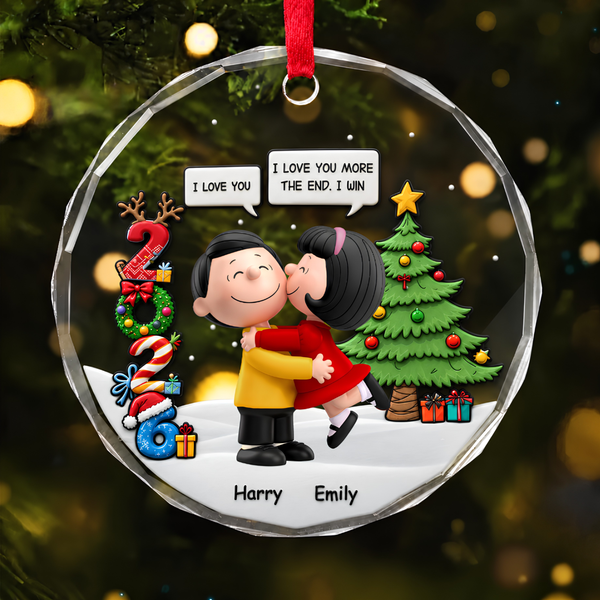 Peanut I Love You More The End I Win - Gift For Couples - Personalized Glass Ornament