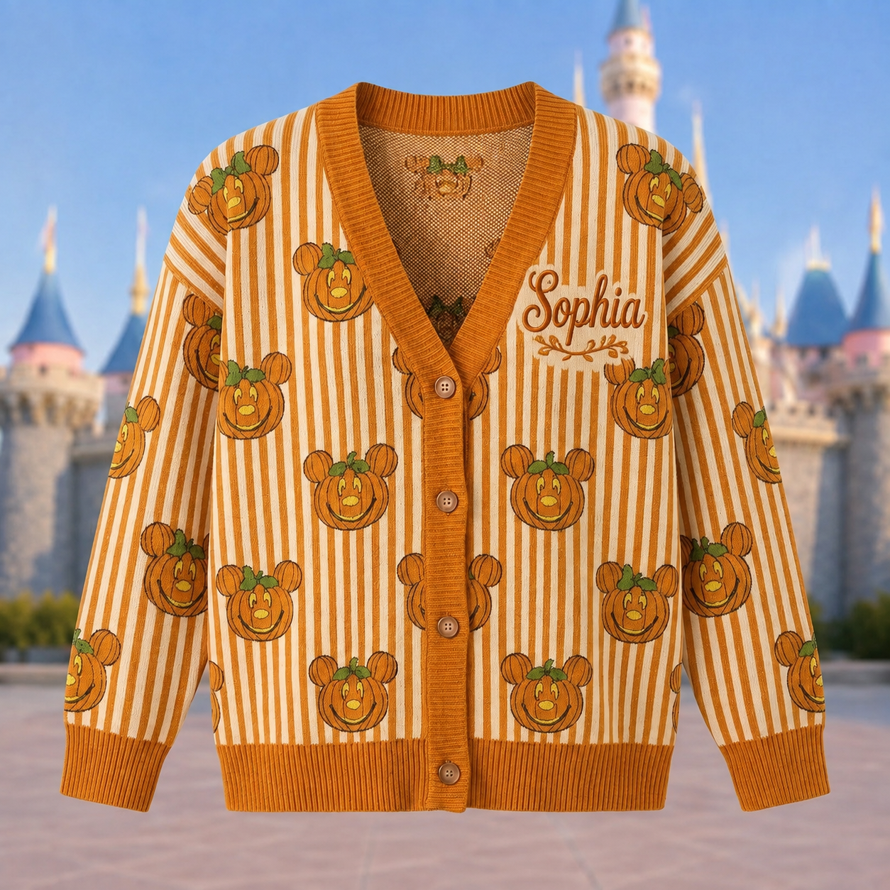 MkMo Magic Mouse Pumpkin Halloween Spooky Season - Personalized Cardigan