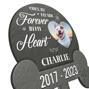 Custom Photo Your Pawprints Stay In My Heart - Memorial Personalized Custom Acrylic Garden Stake - Custom Photo