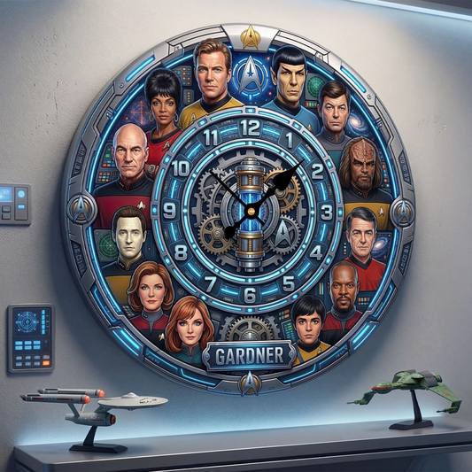 SaTr Galaxy Characters - Personalized Hanging Wall Clock - Gift For Family, Movie Fans NL122 