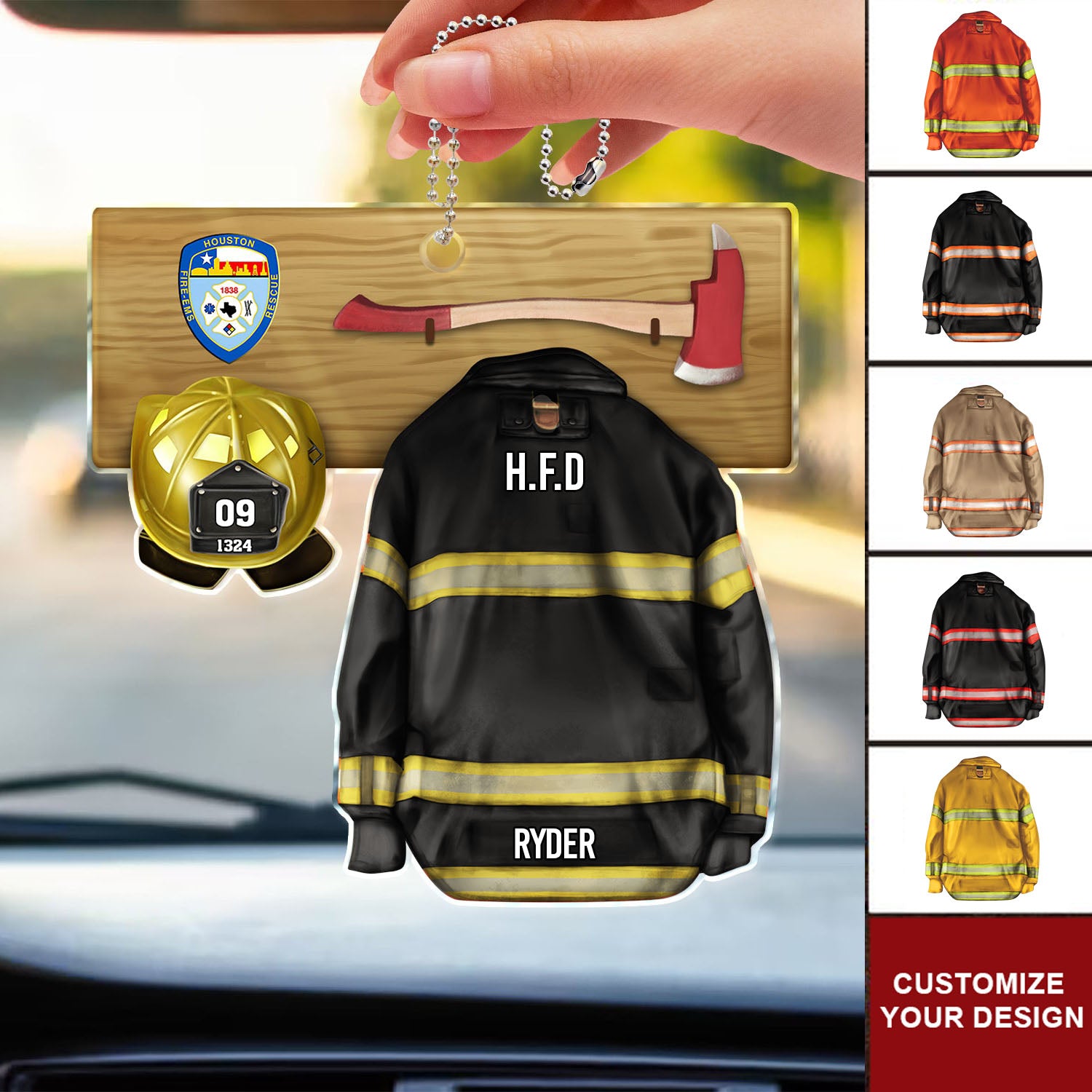 Firefighter Armor And Helmet - Gift For Firefighter - Personalized Car Hanging Ornament NA94