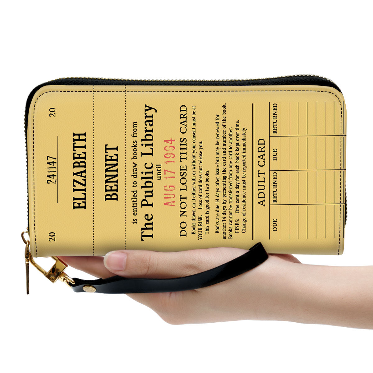 Personalised Library Card Custom Library Card - Personalized Leather Long Wallets - Gift For Boo ...