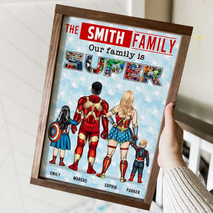 Our Family Is Super - Gifts For Father's Day - Personalized Canvas Poster