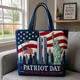 American Flag Patriot Day 9.11 We Will Never Forget - Personalized Quilted Tote Bag