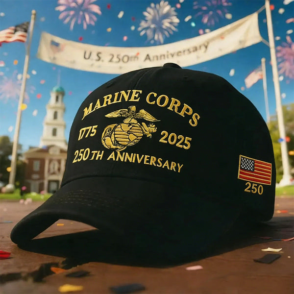 Marine Corps 250th Anniversary - Embroidered Cap - Gift For Patriotic, Veteran | HN02