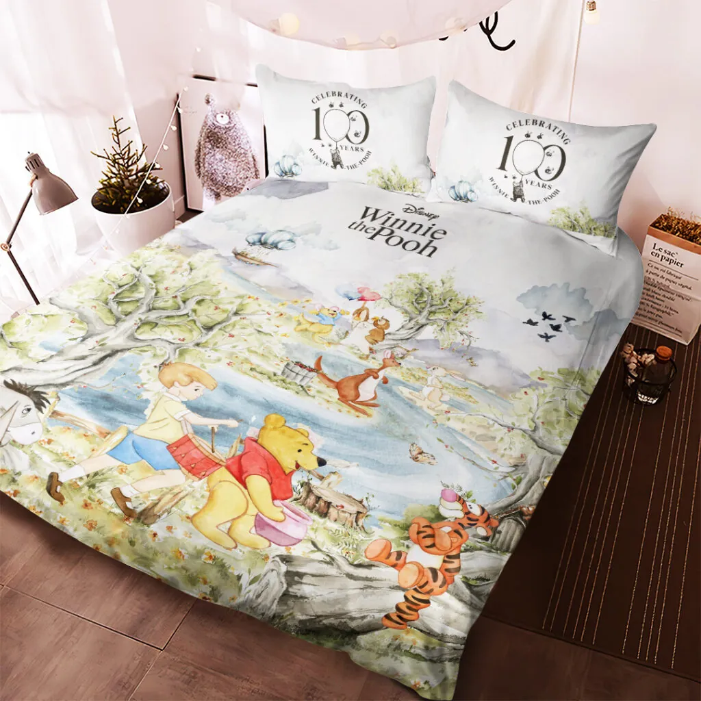 DSNY Just Loves Honey Bear Custom Name Gift - Personalized Quilted Bedding Set HH01
