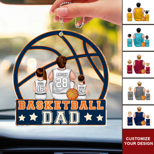 The Best Basket Dad Ever - Gift For Dad, Children, Family - Personalized Car Hanging Ornament - SPCL03 NA94