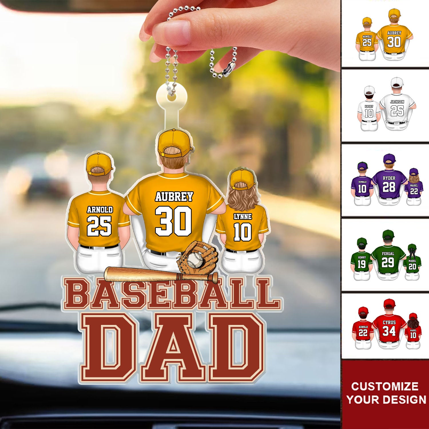 The Best Baseball Dad Ever - Gift For Dad - Personalized Car Hanging Ornament - SPCL01 NA94