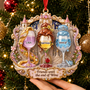 Princess Wine Glasses Custom Name Christmas Gift For Besties - Personalized Acrylic Ornament