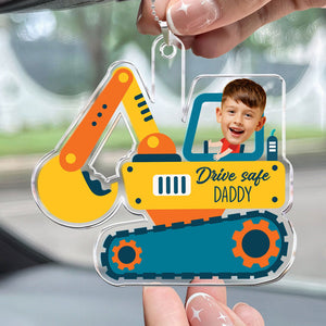 Custom Photo Drive Car, Bulldozer, Boat Funny Trip But Keep You Safe - Gift For Family Members - Personalized Acrylic Ornament  NA94