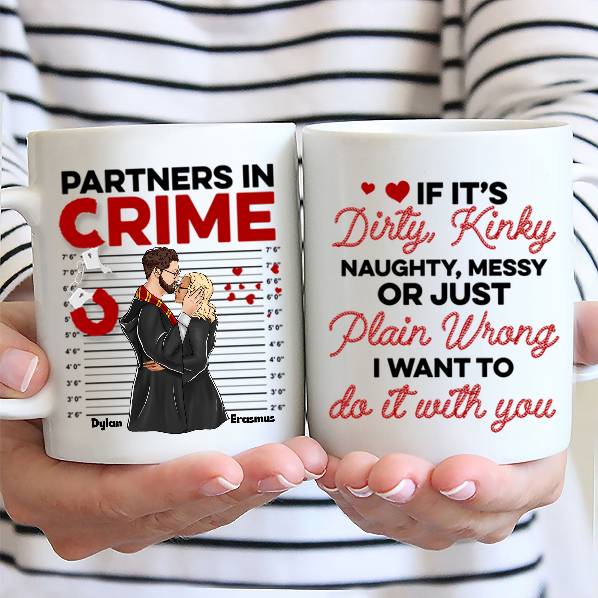 Partners In Crime, Dirty Kinky Naughty - Gift For Couple - Personalized Ceramic Mug - CL20 NH96