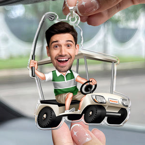 Custom Photo Golfing Is The Only Thing I Love - Gift For Dad, Grandpa, Golf Lovers - Personalized Car Hanging Ornament - NA94