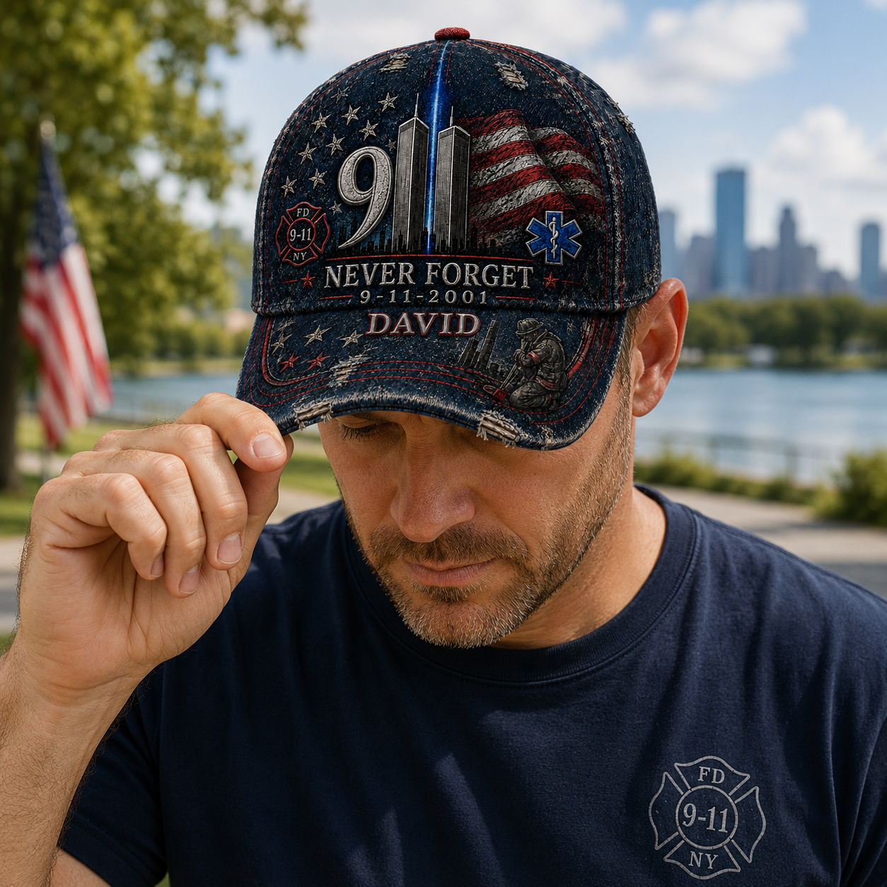 First Responder Memorial Never Forget Firefighter - Personalized Classic Cap