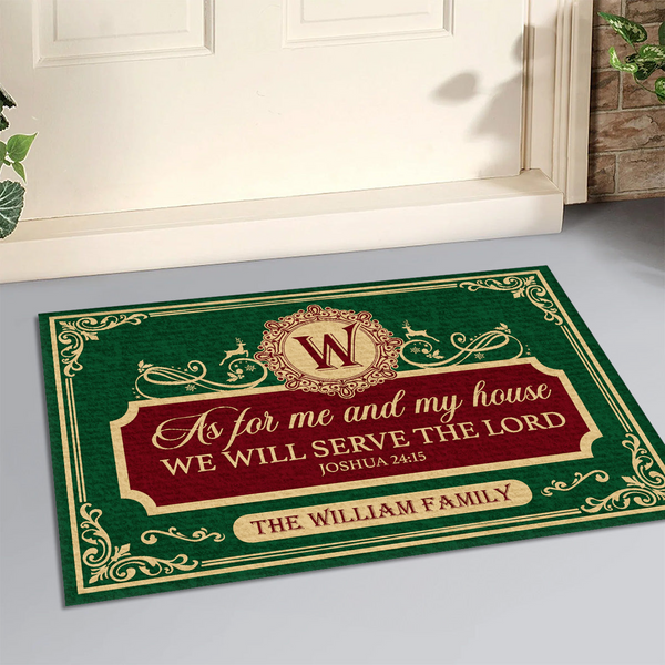As For Me And My House We Will Serve The Lord - Personalized Doormat - Gift For Family HL128