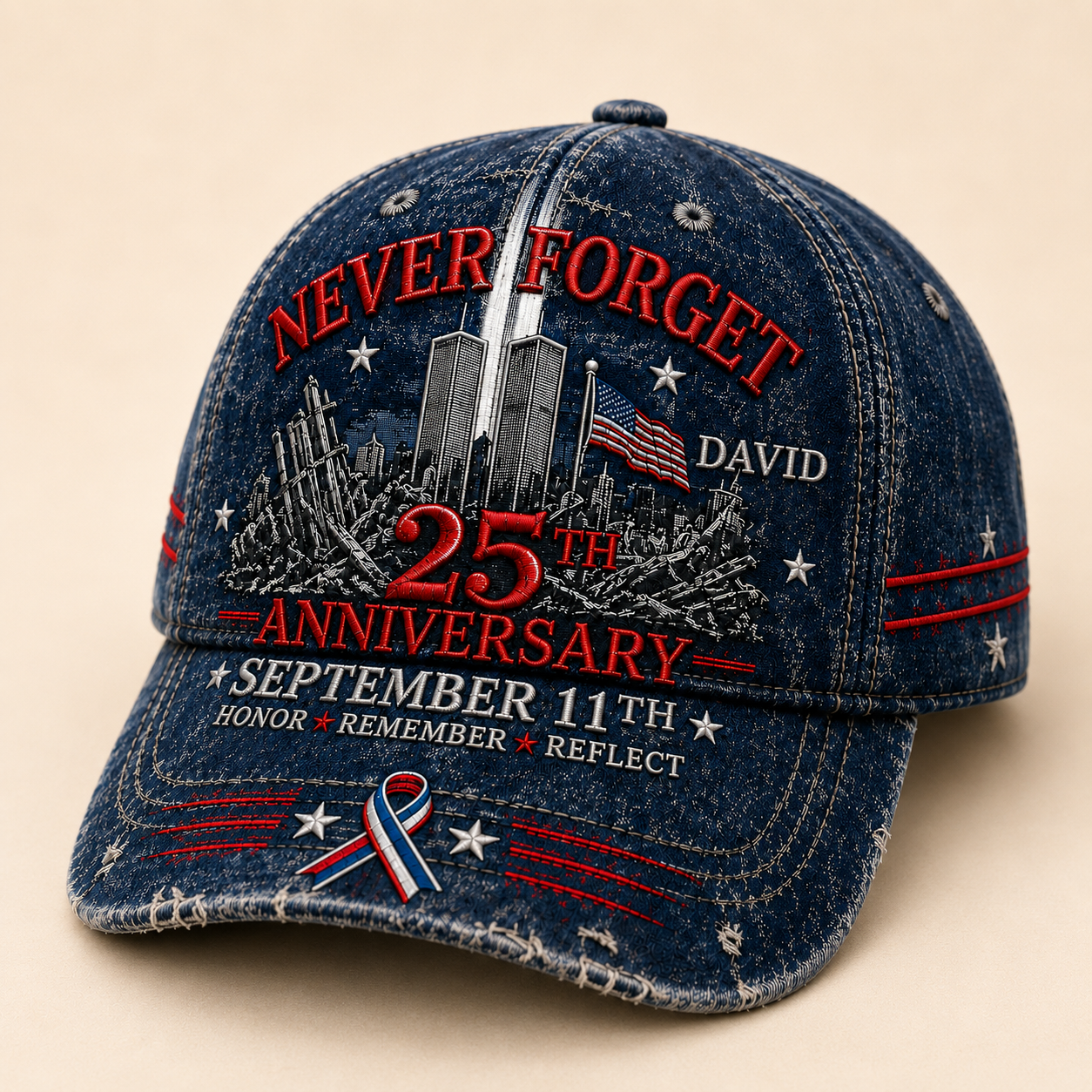 September 11 Memorial 25th Anniversary Never Forget - Personalized Classic Cap