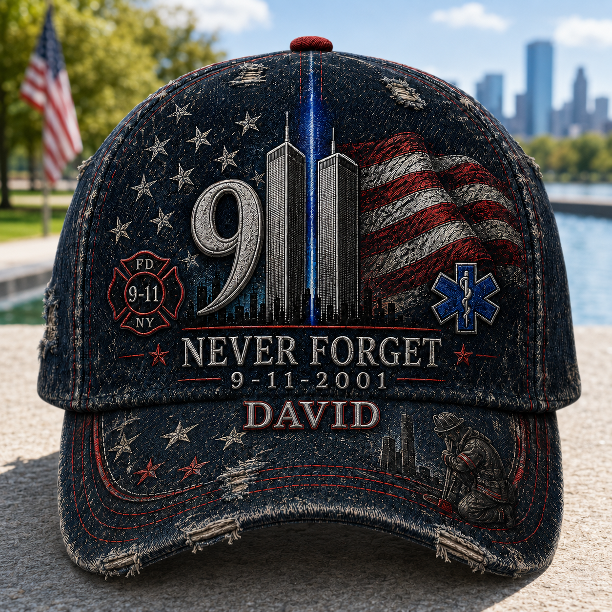 First Responder Memorial Never Forget Firefighter - Personalized Classic Cap