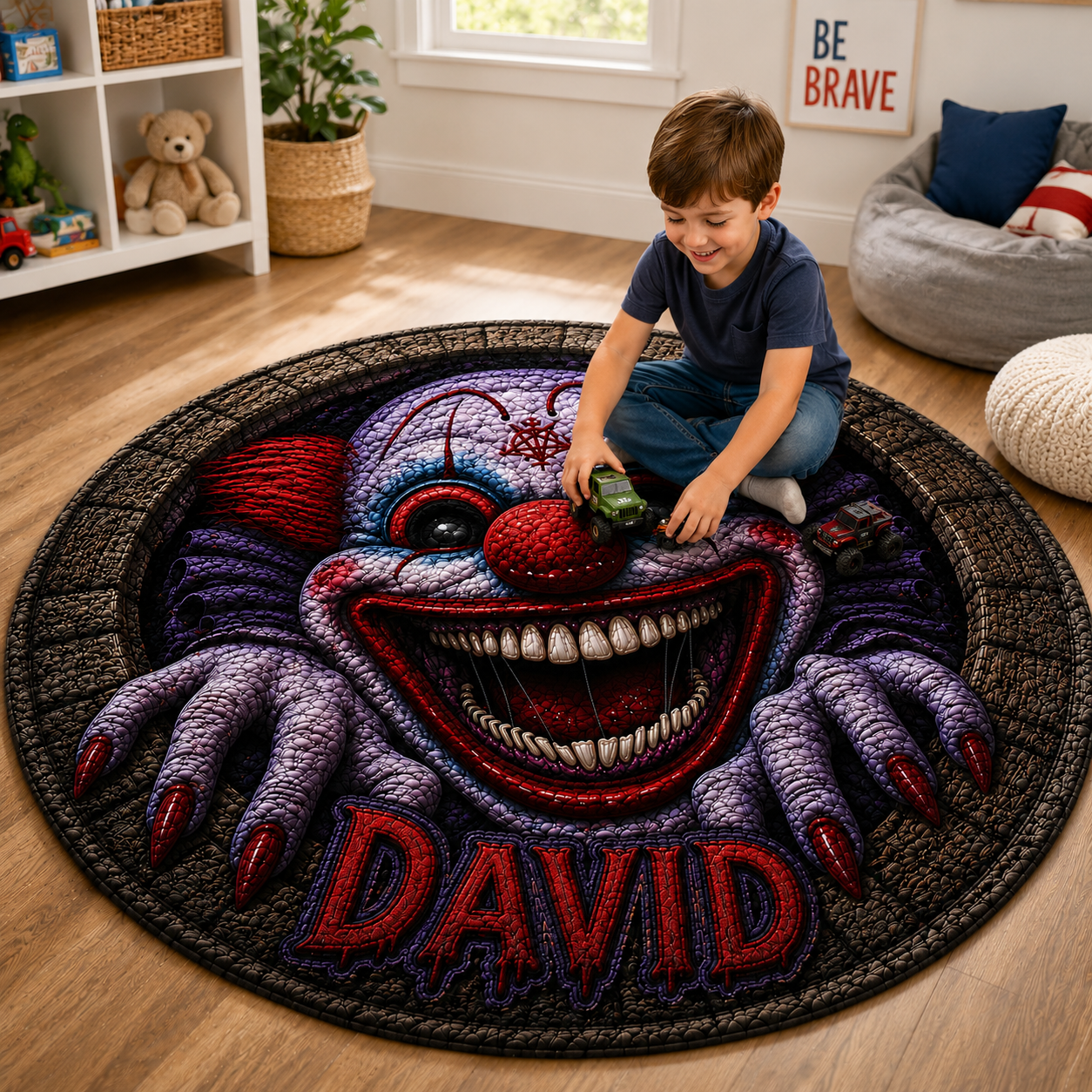 Scary Clown 3D Halloween Horror Spooky Porch Decor - Personalized Shape Doormat
