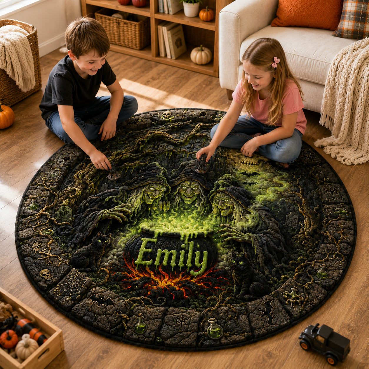Halloween Witch Cauldron Horror Spooky Porch Decor - Personalized Shape Doormat