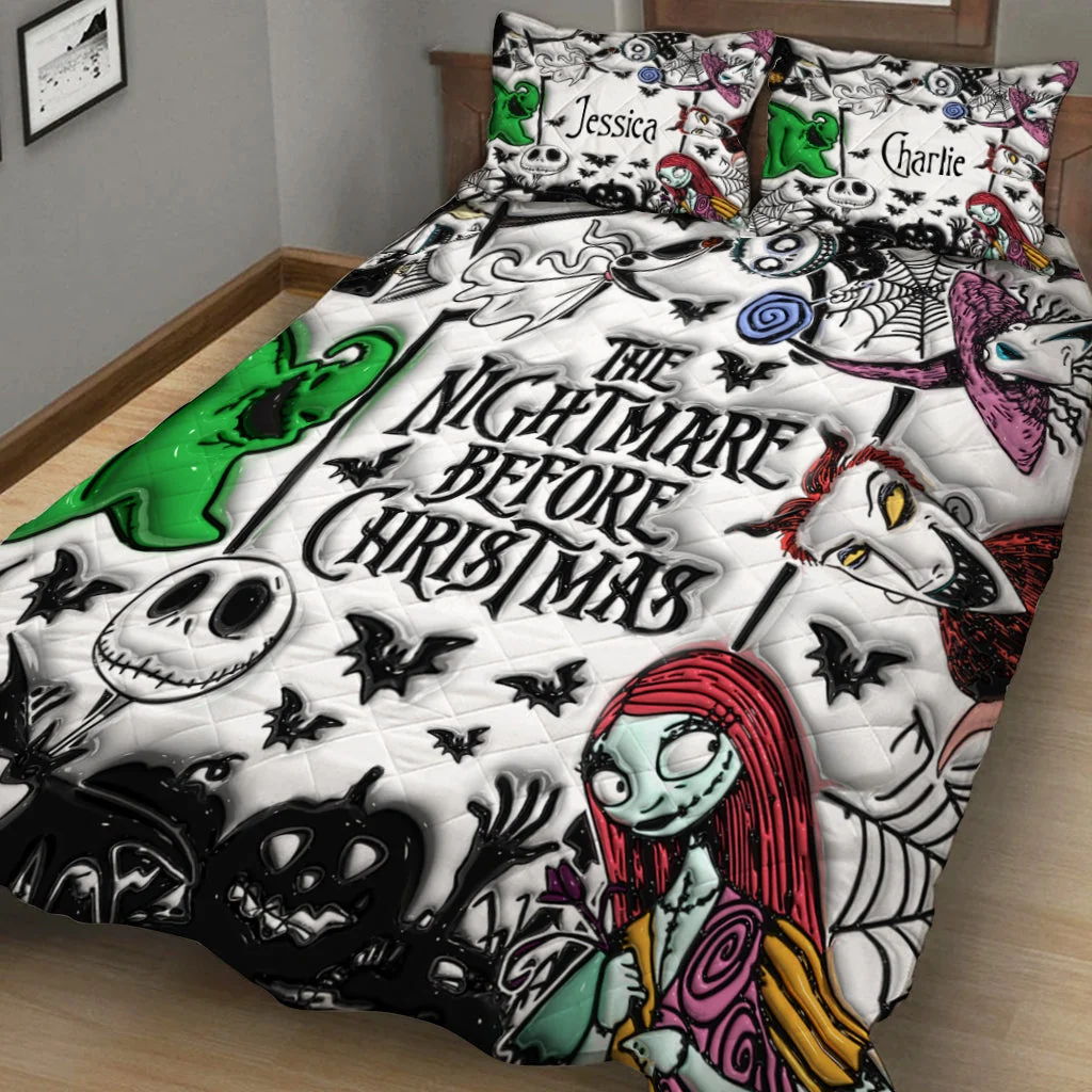 Spooky Before Christmas Custom Name Gift - Personalized Quilt Bedding Set HH01