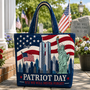 American Flag Patriot Day 9.11 We Will Never Forget - Personalized Quilted Tote Bag