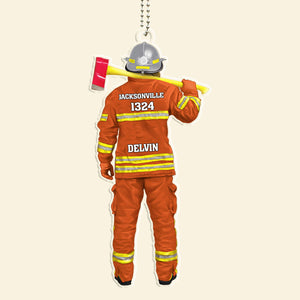 Firefighter Uniform - Gift For Firefighters - Personalized Car Hanging Ornament NA94