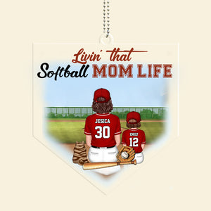 Livin' That Softball Mom Life - Gift For Mom - Personalized Car Hanging Ornament - SPCL01 NA94