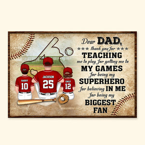 Dear Dad, Thank You For Being My Biggest Fan - Gift For Dad - Personalized Canvas Poster - SPCL01 NA94