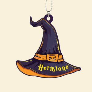 Custom Name Magic Trick Magic Hat Witch Funny Halloween - Personalized Car Hanging Ornament - NA94