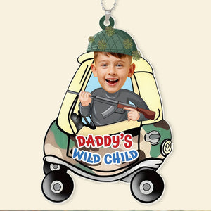 Custom Photo Vroom Vroom Wild Child - Gift For Dad - Personalized Car Hanging Ornament - NA94