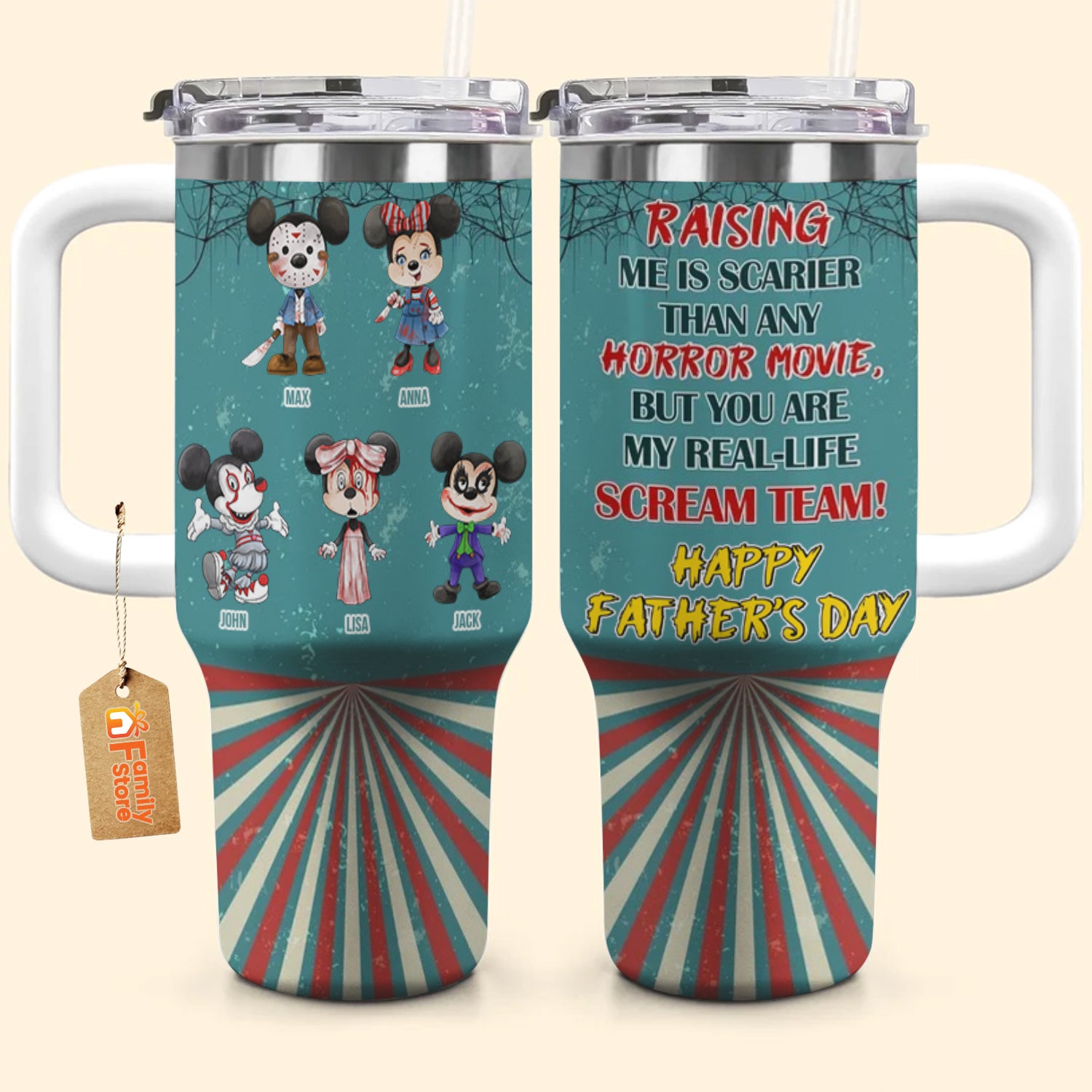 Raising Us Is Scary Than Any Horror Movie - Gift For Mom And Dad - Personalized 40oz Tumbler Cup With Straw - CL15 NA94