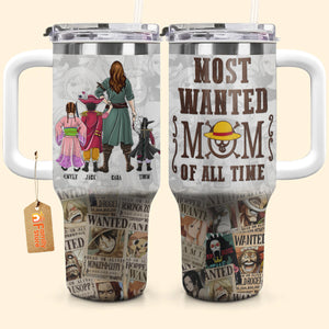 Most Wanted Mom Of All Time - Gift For Mom - Personalized 40oz Tumbler Cup With Straw - CL11 NA94