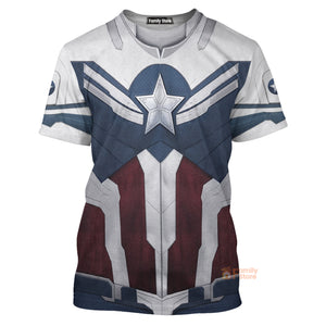 Sam Wilson Captain America T-Shirt 3D For Men & Women