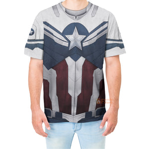 Sam Wilson Captain America T-Shirt 3D For Men & Women