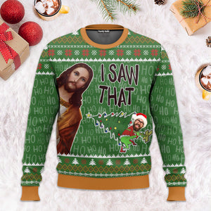 Hohoho I Saw You Green Monster - Gift For Family Members, Friends - Personalized Ugly Sweater NA94