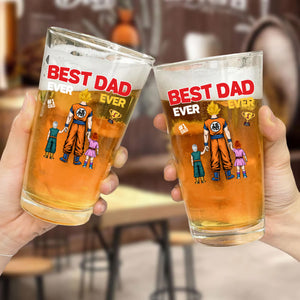 Champion Cup Hero Best Dad Ever Ever - Gift For Father - Personalized Beer Glass