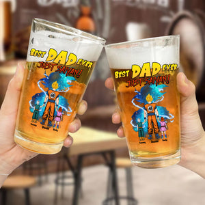 Songoku Galaxy Blue Just Saiyan Dad - Gift For Father's Day - Personalized Beer Glass