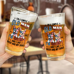 I'm Grumpy And I Like Beer And My Dog - Gift For Pet Lovers - Personalized Beer Glass